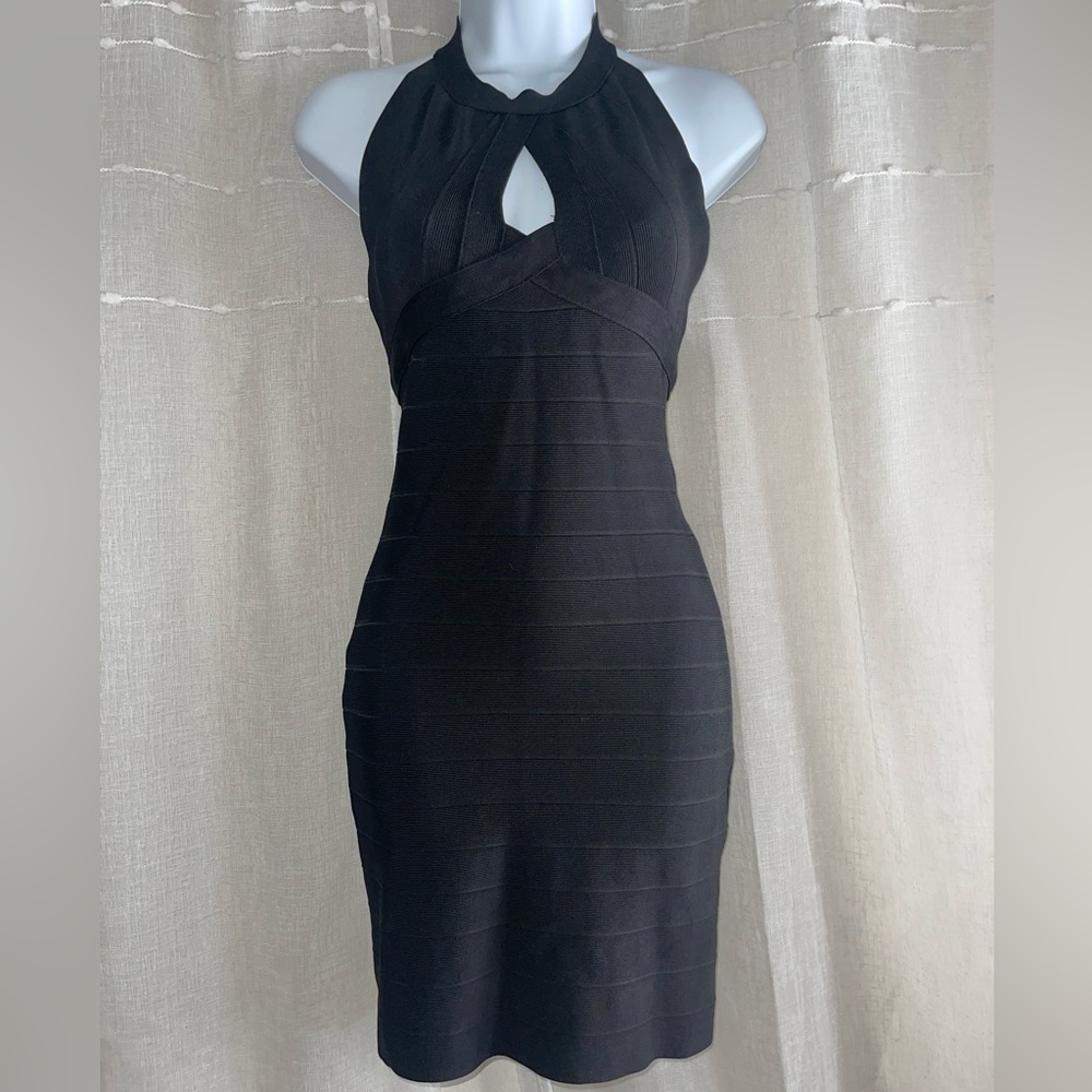 Herve Leger Classic Little Black Bodycon Bandage Dress Size  S Missing Brand Tag